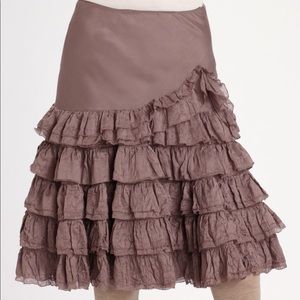 Ralph Lauren Lavender silk-cotton ruffled skirt